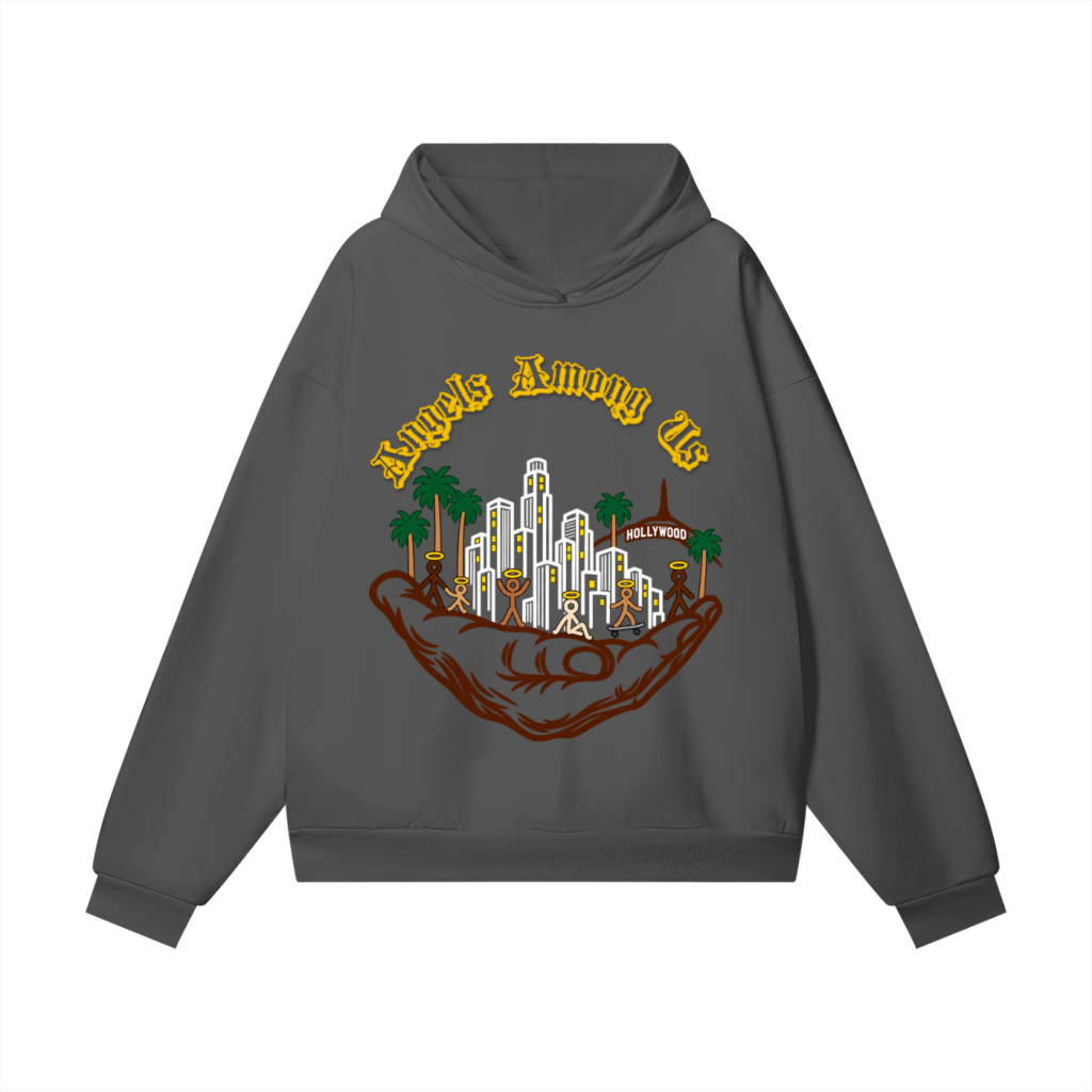 Angels Among Us Fleece Hoodie Black
